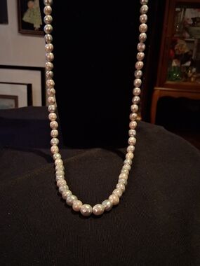 Lustrous Freshwater Pearl Necklace Vintage 34" Pearl Necklace without Clasp